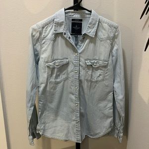American Eagle Denim Button Up Shirt - Slim Fit - Size Small